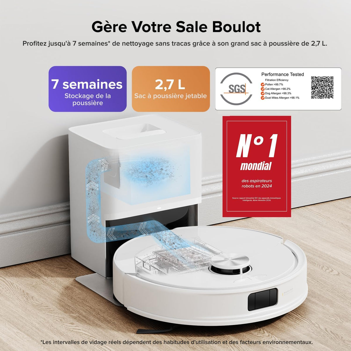 Roborock Q10 S5+ Robot Vacuum and Mop with Station 10000Pa