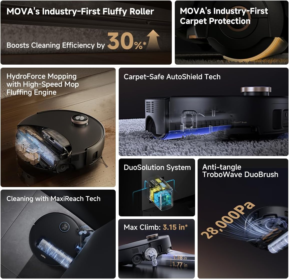 MOVA Z60 Ultra Roller Complete Robot Vacuum and Mop 28000Pa
